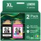 LEMERO 62XL Ink Cartridges Black and Color Remanufactured Ink Cartridge Replacement for HP Ink 62 62XL for HP 62XL Ink Cartridge Combo Pack Work with HP Envy 7640 5540 5660 7645 OfficeJet 250 200 5740