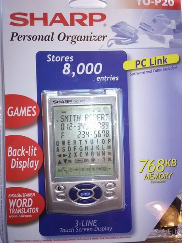 Sharp Personal Organizer Yo-p20, 768kb, Stores 8000 Entries with Pc Link