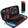 daydayup Switch Case and Tempered Glass Screen Protector Compatible with Nintendo Switch - Deluxe Hard Shell Travel Carrying Case, Pouch Case for Nintendo Switch Console &amp; Accessories, Streak Red