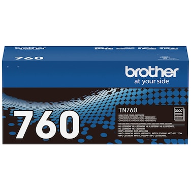Brother Genuine TN760 High Yield Black Toner Cartridge, (For use with MFC-L2710DW MFC-L2750DW HL-L2350DW HL-L2370DW HL-L2395DW HL-L2390DW DCP-L2550DW Printers)