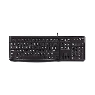 Logitech K120 Wired Keyboard for Windows, Plug and Play, Full-Size, Spill-Resistant, Curved Space Bar, Compatible with PC, Laptop - Black