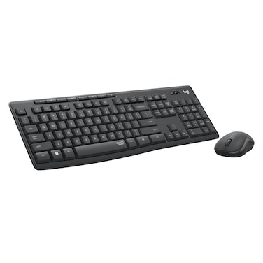 Logitech MK295 Wireless Mouse &amp; Keyboard Combo with SilentTouch Technology, Full Numpad, Advanced Optical Tracking, Lag-Free Wireless, 90% Less Noise - Graphite