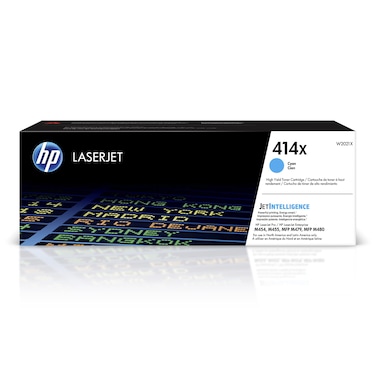 HP 414X Cyan High-yield Toner Cartridge   Works with HP Color LaserJet Enterprise M455dn, MFP M480f; HP Color LaserJet Pro M454 Series, HP Color LaserJet Pro MFP M479 Series   W2021X