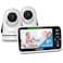 HelloBaby Video Baby Monitor with 2 Cameras and 5 Inch Split Screen Display, Remote Control Cameras with Night Vision and Temprature Monitoring