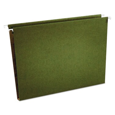 Universal 14141 One Inch Box Bottom Hanging Folder, Pressboard, Letter, Standard Green, 25/Box