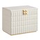 SONGMICS HOME Stackable Jewelry Box with Mirror, 4-Tier Jewelry Storage Organizer, PU Surface with Stitching, Floating Effect, 6.7 x 11 x 8 Inches, Cloud White, ANAH Collection UJBC181W01