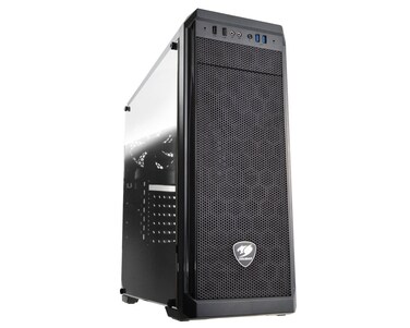 Cougar MX330-G MX330 Mid Tower Case with Full Tempered Glass Window and USB 3.0 , black
