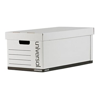 Universal 95220 Lift-Off Lid File Storage Box, Letter, Fiberboard, White, 12/Carton