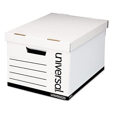 Universal 95220 Lift-Off Lid File Storage Box, Letter, Fiberboard, White, 12/Carton