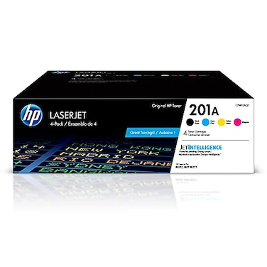 HP 201A Black, Cyan, Magenta, Yellow Toner Cartridges (4-pack)   Works with HP Color LaserJet Pro M252, HP Color LaserJet Pro MFP M277 Series   CF400AQ1