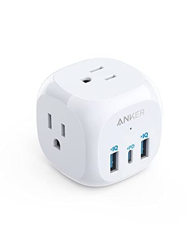 Anker USB C Outlet Extender, Anker 321 Outlet Extender With 3 Outlets and 20W USB C Charging for iPhone 15/13 Series, Power Delivery Charging for Dorm Rooms, Home Office, Cruise Ship Travel Esstential