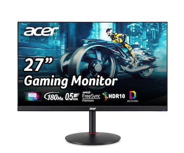 Acer Nitro 27" WQHD 2560 x 1440 PC Gaming IPS Monitor   AMD FreeSync Premium Up to 180Hz Refresh 0.5ms DCI-P3 95% 1 Display Port 1.2 &amp; 2 HDMI 2.0 XV271U M3bmiiprx,Black