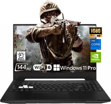ASUS TUF Dash Gaming Laptop, 15.6&quot; FHD 144Hz, Intel Core i7-12650H, Windows 11 Pro, 32GB RAM, 1TB SSD, GeForce RTX 3070, WiFi 6, Thunderbolt 4, Backlit Keyboard, RJ-45, Type-C, PCM