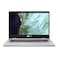 ASUS Chromebook C423, 14.0" FHD NanoEdge-display with 180 Degree-Hinge, Intel Celeron N3350-Processor, 4GB-RAM, 32GB eMMC Storage, Zero-Touch Enrollment, Chrome OS, Silver, C423NA-DB42F