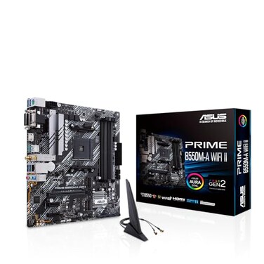 ASUS Prime B550M-A WiFi II - Motherboard - Micro ATX - Socket AM4 - AMD B550 Chipset - USB 3.2 Gen 1, USB