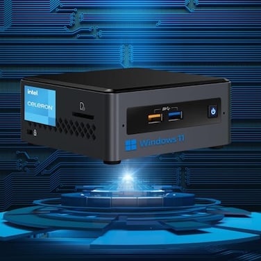 ASUS Intel NUC KIT Business Mini Desktop, 16GB DDR4 RAM, 1TB SSD, Intel Celeron Processor, Wi-Fi Ready, Bluetooth, RJ45, Dual HDMI, 4K UHD, SD Card Reader, USB 3.0, Windows 11 Pro