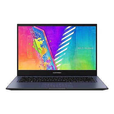 ASUS VivoBook Go 14 Flip Thin and Light 2-in-1 Laptop, 14 inch HD Touch, Intel Celeron N4500 CPU, UHD Graphics, 4GB RAM, 64GB eMMC, NumberPad, Windows 11 Home in S Mode, Quiet Blue, J1400KA-DS02T