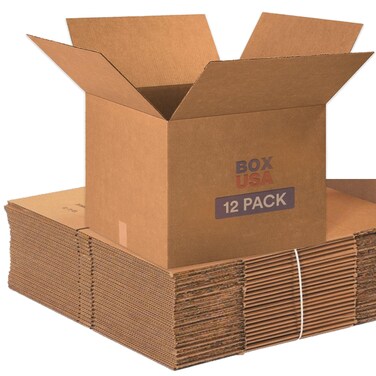 BOX USA Moving Boxes, Extra Large 20" x 20" x 15" (12 Pack), Corrugated Cardboard Box for Packing Packaging Storage Mailing, and Shipping for Office of Home, 32 ECT - Pack of 12