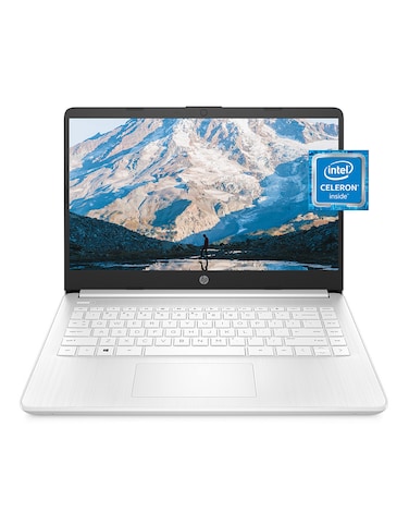 HP 14 Laptop, Intel Celeron N4020, 4 GB RAM, 64 GB Storage, 14-inch Micro-edge HD Display, Windows 11 Home, Thin &amp; Portable, 4K Graphics, One Year of Microsoft 365 (14-dq0040nr, Snowflake White)