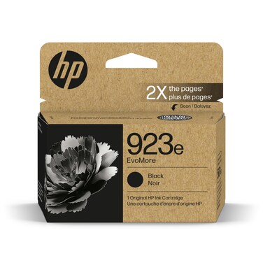 HP 923e EvoMore Black Ink Cartridge   Works OfficeJet 8120 Series, OfficeJet Pro 8130 Series   Carbon Neutral   4K0T7LN
