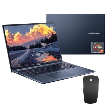 ASUS 2023 Vivobook Laptop, 16" HD Display, AMD Ryzen 7 5800HS (8 core, Beats i7-1195G7), 12GB RAM, 512GB SSD, AMD Radeon Graphics, WiFi 6, Chiclet Keyboard, USB-A&amp;C, Windows 11 Home