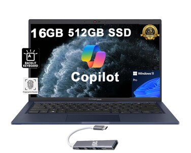 ASUS ExpertBook B1 Business Laptop (14" FHD, Intel 10-core i7-1255U, 16GB RAM, 512GB SSD) for Traveling, Engineering, Backlit, Fingerprint, 3-Yr WRT, Wi-Fi 6E, IST HUB, Win 11 Pro w/AI Copilot, Black