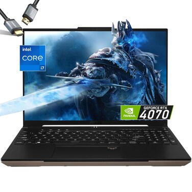 ASUS-TUF Gaming-Laptop RTX 4070 - i7-13620H - RGB Backlit Keyboard - 15.6 FHD IPS Display - 32GB RAM -2TB PCIe SSD -Windows 11 - G-SYNC - Gamer PC - 2024 - Thunderbolt 4 - HDMI Cable