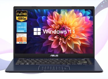 ASUS 14" Laptop for Business &amp; Student, 14" FHD Display, Intel Celeron N4500, 1-Year of Microsoft 365, 4GB Memory, 64GB eMMC, NumberPad, Webcam, Wi-Fi, HDMI, Windows 11
