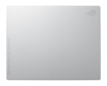 ASUS ROG Moonstone Ace L Glass Gaming Mouse Pad, Ultra-Smooth Surface, Noise-Reducing Design, 9H Tempered Glass, Impact &amp; Scratch Resistant, Anti-Slip Silicone Base, 500 x 400 mm, Moonlight White