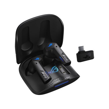 ASUS ROG Cetra True Wireless Gaming Headphones (2.4 GHz &amp; Bluetooth 5.3, ROG SpeedNova, 24-bit 96 kHz Audio, Dirac Opteo, Bone-Conduction AI Microphones, Adaptive ANC, 46-Hour Battery Life)- Black