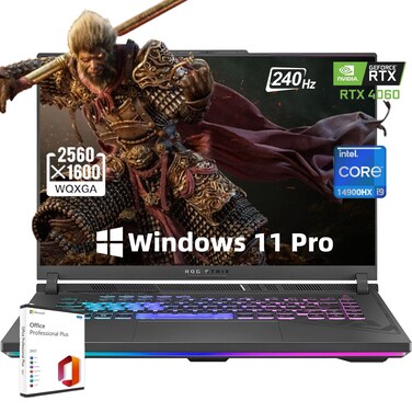 ASUS ROG Strix G16 16" 240Hz Gaming Laptop Intel-i9-14900HX(24 cores), NVIDIA GeForce RTX 4060, 64GB DDR5 RAM, 4TB SSD, Wi-Fi 6, Backlit Keyboard, Windows 11 Pro &amp; Microsoft Office Lifetime License