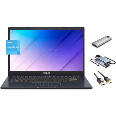 ASUS 14&quot; FHD Linux Laptop, 4-Core Intel N6000 Processor, 4GB RAM, 64GB eMMC + 512GB SSD + 256GB Portable SSD, Numeric Keypad, HDMI, Webcam, USB HUB+HDMI Cable, Linux Ubuntu OS