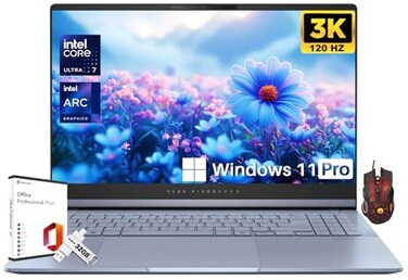 ASUS Vivobook S 15 Laptop, 15.6" 3K 120Hz OLED RGB Color Gamut, Intel Ultra 7-155H, 16 GB DDR5, 1 TB SSD, WiFi 6E, Backlit Keyboard, Up to 16 Hrs, Win11 Pro &amp; Office Pro Lifetime License, Mouse