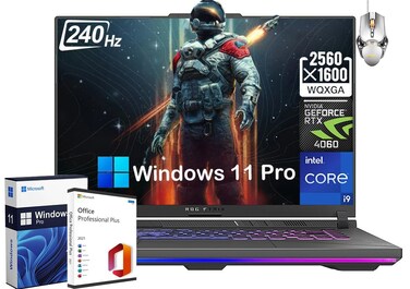 ASUS ROG Strix G16 Gaming Laptop - with Microsoft Office Lifetime License, 16" 240Hz WQXGA Display, Intel 24-Core i9-14900HX, GeForce RTX 4060, 64GB DDR5, 2TB SSD, WiFi 6E, Backlit Keyboard, Win11 Pro
