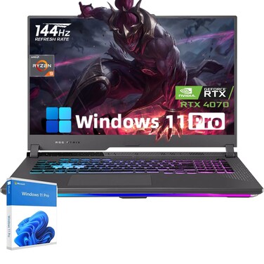 ASUS ROG Strix G17 Gaming Laptop - 17.3" FHD (1920x1080) 144Hz, AMD Ryzen 9 7845HX(12-core), RTX 4070, 64GB DDR5 RAM, 4TB SSD, HDMI, Wi-Fi 6, Backlit KB, Windows 11 Pro, w/cefesfy Accessories