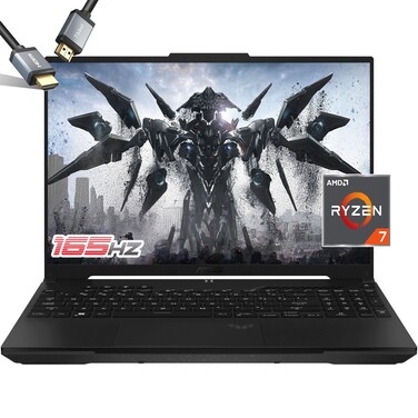 ASUS TUF Gaming A16 Laptop - AMD Ryzen 7 7735HS - RX7700S Beat RTX 3060-16 WUXGA 165Hz Display - RGB Backlit Keyboard - Thunderbolt 4 - Webcam - HDMI Cable - 2024 (64GB RAM  4TB PCIe SSD)