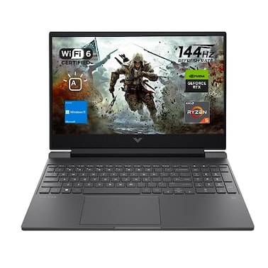 HP Victus 15 Gaming Laptop, 15.6" FHD 144Hz Display, AMD Ryzen 5 7535HS, 16GB DDR5 RAM, 512GB PCIe M.2 SSD, NVIDIA GeForce RTX 2050, HDMI, Webcam, Backlit Keyboard, Wi-Fi 6, Windows 11 Home, Silver