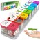 Extra Large Weekly Pill Organizer - XL Daily Pill Box - 7 Day Am Pm Pill Case Jumbo Pill Container for Supplements Big Pill Holder Twice A Day Oversized (Rainbow)