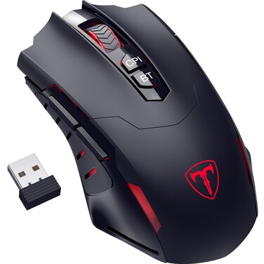 RisoPhy PC400 Wireless Gaming Mouse with 8000 DPI, 2.4G &amp; Bluetooth Dual Mode Connection - Ergonomic Design, 7 Programmable Buttons, RGB backlighting, Precision Sensor for PC and Gaming