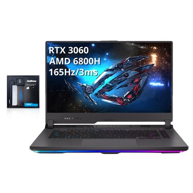 Asus ROG Strix G15 Gaming Laptop, 15.6/inches WQHD 165Hz IPS Display, AMD Ryzen 7-6800H, 32GB DDR5, 1TB SSD, RGB Backlit Keyboard, GeForce RTX 3060 6G, Win 11 Pro, WI-FI 6, Gray, 32GB USB Card