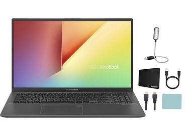 ASUS VivoBook 15.6'' Touchscreen FHD 1080p Laptop PC, 10th Gen Quad-Core Intel I5-1035G1, 1.0GHz, 8GB DDR4 RAM, 512GB PCIe SSD, Fingerprint Reader, Webcam, Windows 10 Home, Black + Accessores