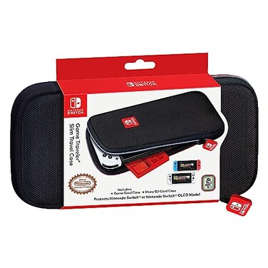 Nintendo Switch Slim Travel Case - Nintendo Switch OLED/Switch, BONUS Game Case, Licensed by Nintendo, Durable Ballistic Nylon Exterior with Soft Micro-Fiber Padded Interior for Ultimate Protection