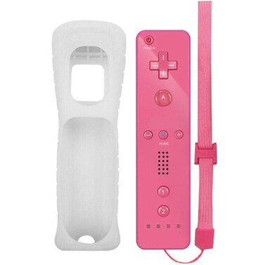Wireless Motion Remote Controller Gamepad for Wii/ Wii U, w/ Silicone Case &amp; Hand strap (Pink)