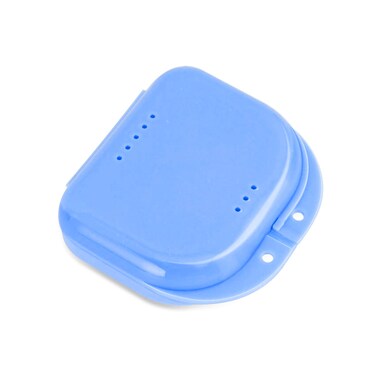 Orthodontic Retainer Case with Vent Holes, Denture Box Mouthguard Container Mouthpiece Aligner Case with Hinged Lid Snaps for Office Travel Household - 12 Months Warranty