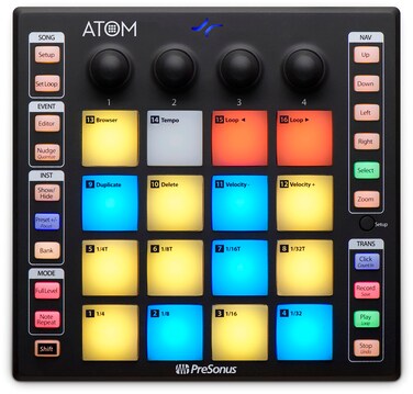PreSonus ATOM Production &amp; Performance Midi Pad Controller with Studio One Artist and Ableton Live Lite Recording Software