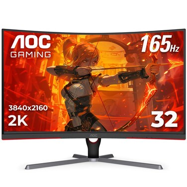 AOC CQ32G3SE 32" Curved Gaming Monitor 2K QHD 2560x1440, 1000R, 165Hz 1ms, AMD FreeSync Premium, 3-Year Zero Dead Pixel Guarantee,Black