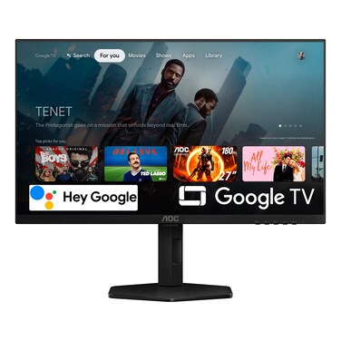 AOC Gaming Q27G4XY 27" Smart Gaming Monitor - QHD 2560x1440, 180Hz, VA Panel, Google Smart OS, USB-C 65W PD, AMD FreeSync, G-SYNC Compatible, Built in Speakers