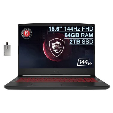 2022 MSI Pulse GL66 15.6" 144Hz FHD Gaming Laptop Computer, Intel Core i7-11800H, 64GB RAM, 2TB PCIe SSD, Backlit Keyboard, NVIDIA GeForce RTX 3070, Windows 10, Black, 32GB SnowBell USB Card