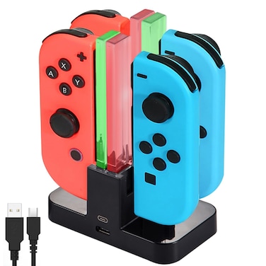 Charging Dock for Nintendo Switch, Diyife Charging Dock Replacement for Nintendo Switch &amp; Charger for Switch Joy Con, with USB Type-C Interface, Charging 4 Gamepads Together
