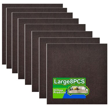 8 Pack - Brown Self Adhesive Square Furniture Felt Pad Surface Protector for Hardwood, Tile, Laminated Floor - Cut into Any Shape